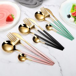 Beautiful Two Tone Design 4 Pcs Cutlery Set for your kitchen