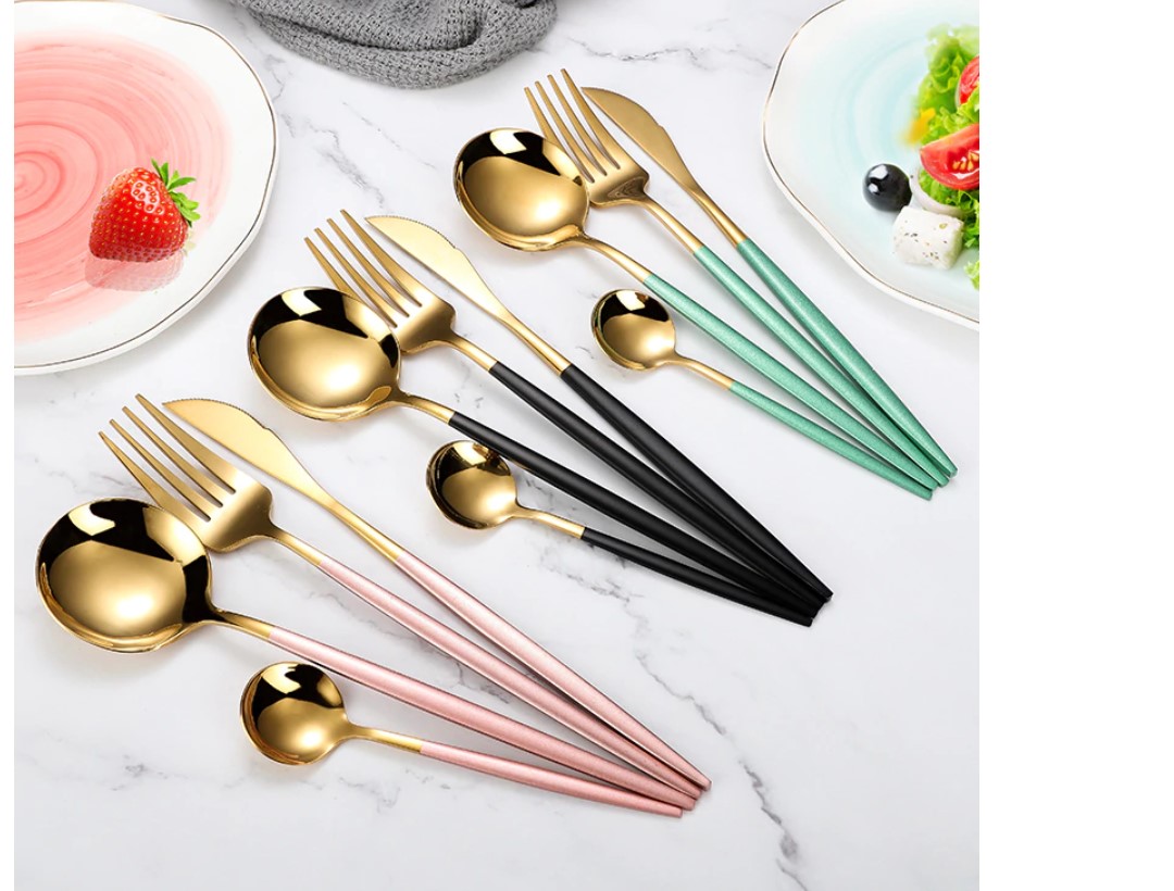 Two Tone Design 4 Pcs Cutlery Set