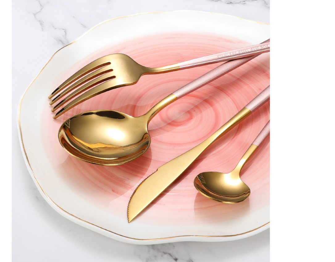 Two Tone Design 4 Pcs Cutlery Set