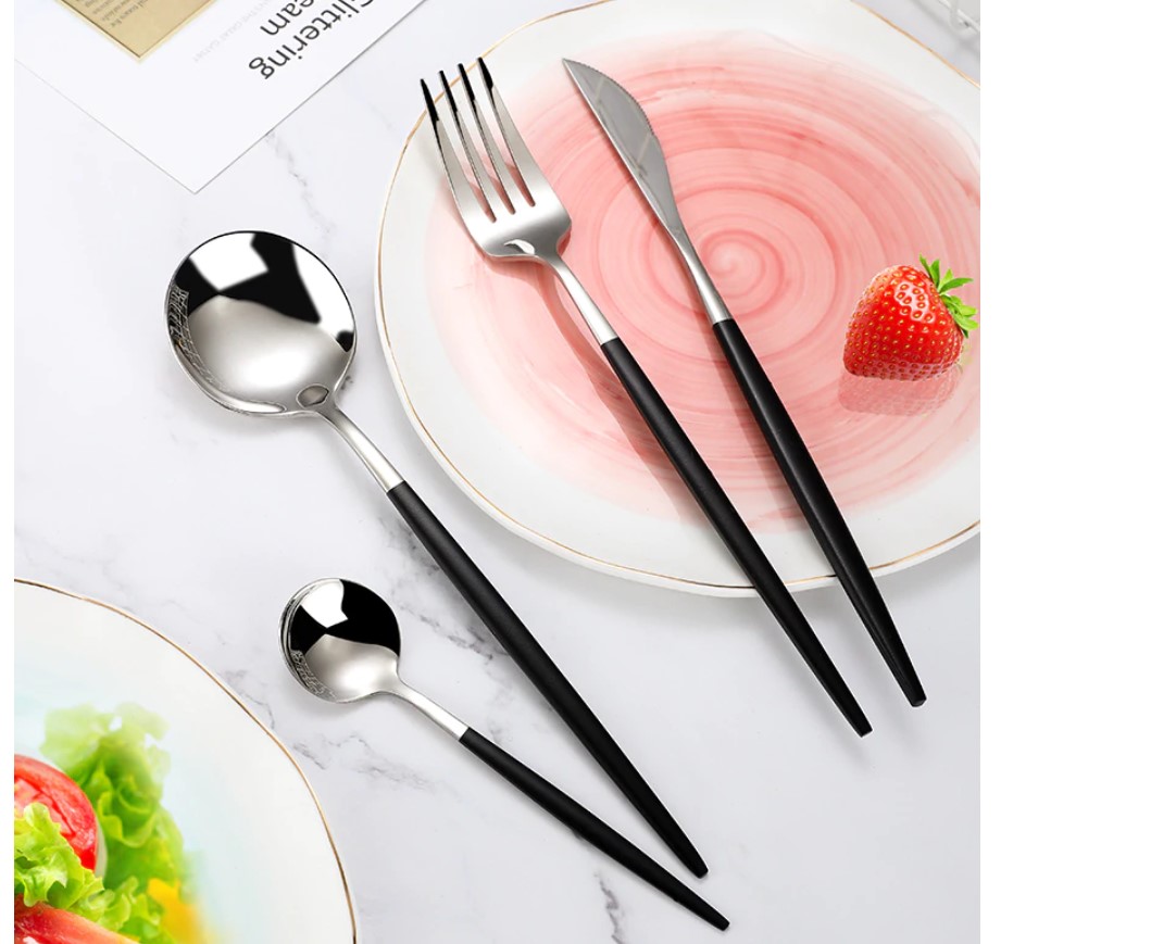 Two Tone Design 4 Pcs Cutlery Set