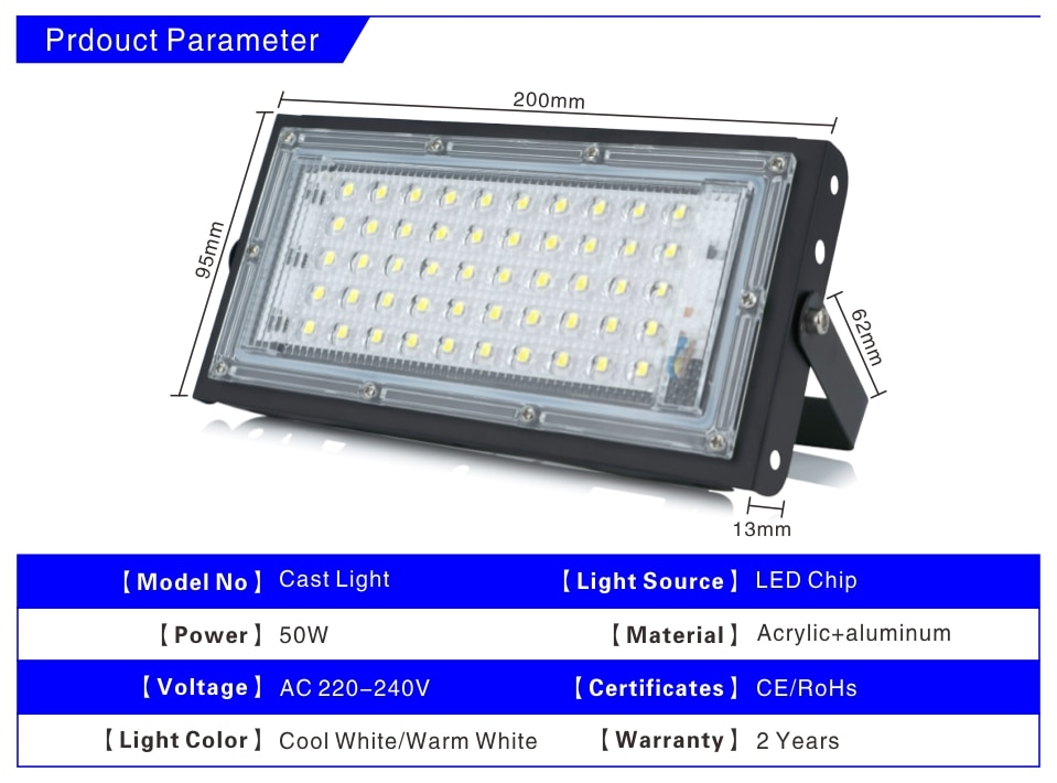 Outdoor Waterproof Bright Spotlight